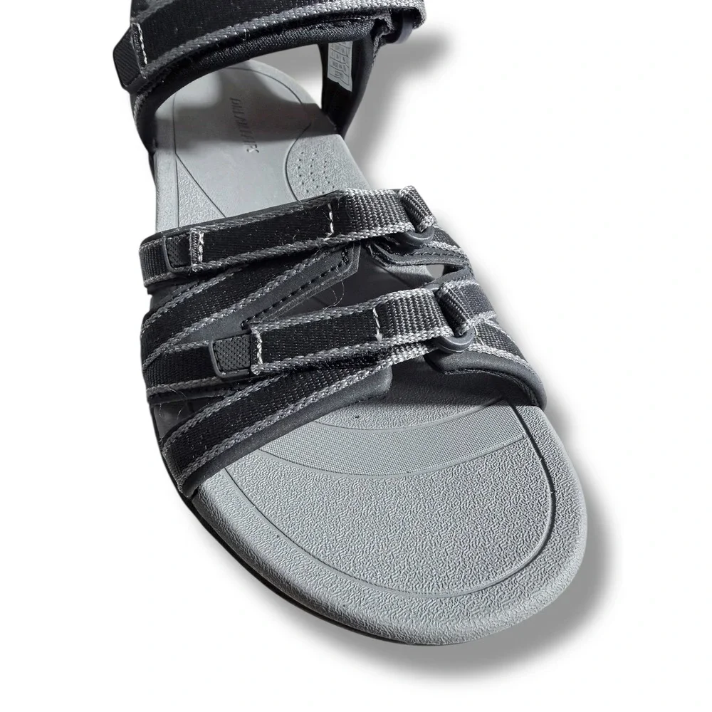 Dream Pairs Women Black Gray Adjustable Strap Outdoor Hiking Water Sandals Sz 8